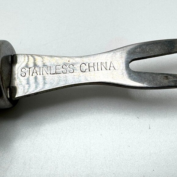 Set Of 8 Stainless Steel Hors Doeuvre Forks Hand-Painted Floral Tropical Design - Picture 2 of 6